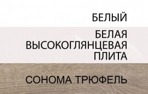 Шкаф с витриной 3D/TYP 01L, LINATE ,цвет белый/сонома трюфель в Камышлове - kamyshlov.ok-mebel.com | фото 8