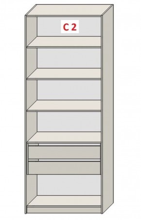 Шкаф СТАНДАРТ С1 без ящика серия "ГЕСТИЯ" (Светло-серый/Дуб Небраска натуральный) 800*520*2300 в Камышлове - kamyshlov.ok-mebel.com | фото 6
