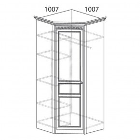 Шкаф угловой №183 "Лючия" Фасад зеркало (Угол 1007*1007) Дуб оксфорд серый в Камышлове - kamyshlov.ok-mebel.com | фото 2