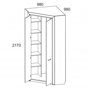 Шкаф угловой 2D, OLIVIA, цвет вудлайн крем/дуб анкона в Камышлове - kamyshlov.ok-mebel.com | фото 3