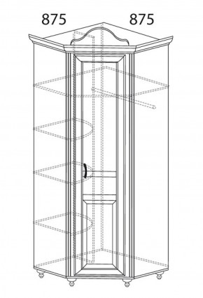 Шкаф угловой №562 "Алиса" (угол 875*875) в Камышлове - kamyshlov.ok-mebel.com | фото 2