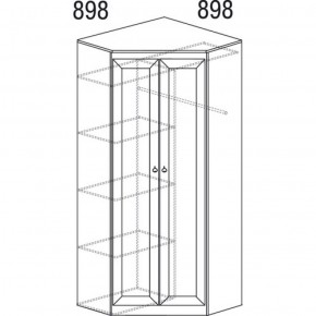 Шкаф угловой №606 Инна (угол 898*898) Денвер темный в Камышлове - kamyshlov.ok-mebel.com | фото 3