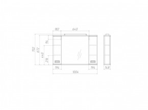 Шкаф-зеркало Cube 100 Эл. Домино (DC5013HZ) в Камышлове - kamyshlov.ok-mebel.com | фото 2