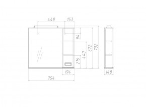 Шкаф-зеркало Cube 75 Эл. Правый Домино (DC5009HZ) в Камышлове - kamyshlov.ok-mebel.com | фото 3