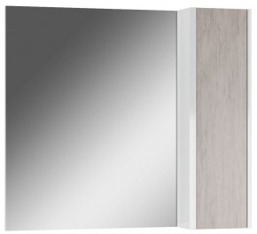 Шкаф-зеркало Uno 80 Дуб серый левый/правый Домино (DU1504HZ) в Камышлове - kamyshlov.ok-mebel.com | фото