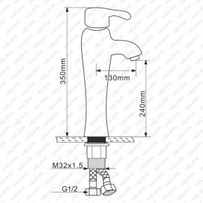 Смеситель д/ум MLN-F-001CBK-M керамический (Черный) в Камышлове - kamyshlov.ok-mebel.com | фото 2