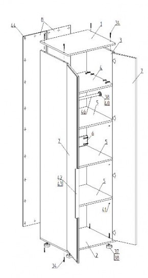 Спальный гарнитур "Лео" (модульный) в Камышлове - kamyshlov.ok-mebel.com | фото 10