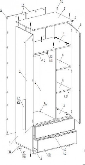 Спальный гарнитур "Лео" (модульный) в Камышлове - kamyshlov.ok-mebel.com | фото 12