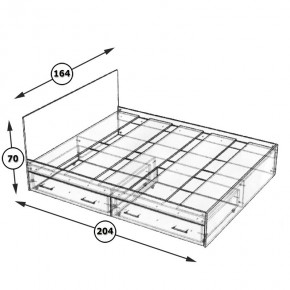 Стандарт Кровать с ящиками 1600, цвет дуб сонома, ШхГхВ 163,5х203,5х70 см., сп.м. 1600х2000 мм., без матраса, основание есть в Камышлове - kamyshlov.ok-mebel.com | фото 8