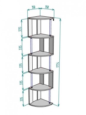 Стеллаж Maria S113-MA (Графит) в Камышлове - kamyshlov.ok-mebel.com | фото 3