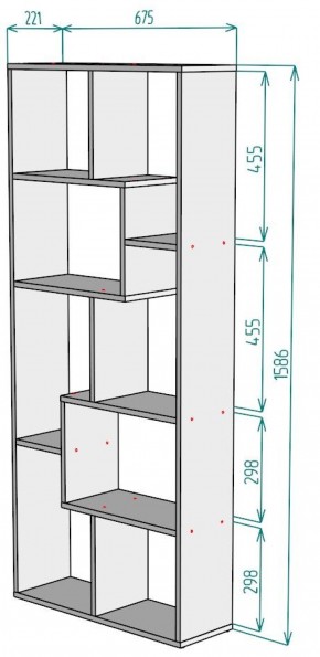 Стеллаж S8 1586х675х221 в Камышлове - kamyshlov.ok-mebel.com | фото 2