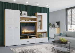 Стенка НЕНСИ 1 (Крафт золотой/Белый глянец) в Камышлове - kamyshlov.ok-mebel.com | фото 3