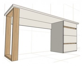 Стол письменный с тумбой 4 ящика (1450) в Камышлове - kamyshlov.ok-mebel.com | фото 2