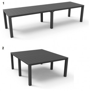 Стол раскладной Джули (Julie Double table 2 configurations) Графит в Камышлове - kamyshlov.ok-mebel.com | фото 1