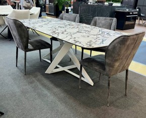 Стол VICENZA 220 BULGARI WHITE, керамика / белый, ®DISAUR в Камышлове - kamyshlov.ok-mebel.com | фото 2