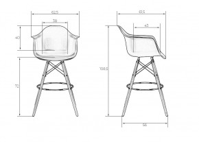 Стул барный DOBRIN DAW BAR, ножки светлый бук, цвет белый в Камышлове - kamyshlov.ok-mebel.com | фото 7