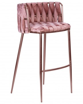 Стул барный DOBRIN EMMA ROSE GOLD, розовый велюр (VF-10) в Камышлове - kamyshlov.ok-mebel.com | фото 2