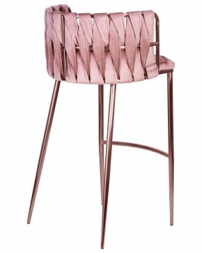 Стул барный DOBRIN EMMA ROSE GOLD, розовый велюр (VF-10) в Камышлове - kamyshlov.ok-mebel.com | фото 4