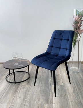 Стул CHIC BLUVEL-86 NAVY BLUE / черный каркас М-City в Камышлове - kamyshlov.ok-mebel.com | фото 3