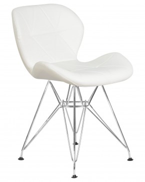 Стул обеденный DOBRIN BUTTERFLY CHROME, ножки хром, цвет белый в Камышлове - kamyshlov.ok-mebel.com | фото 2
