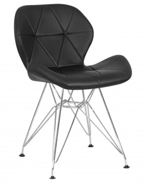 Стул обеденный DOBRIN BUTTERFLY CHROME, ножки хром, цвет чёрный в Камышлове - kamyshlov.ok-mebel.com | фото