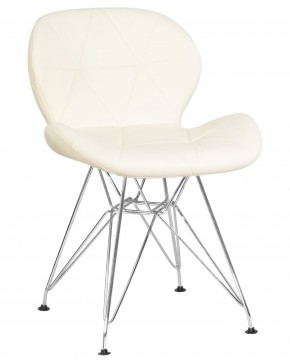 Стул обеденный DOBRIN BUTTERFLY CHROME, ножки хром, цвет кремовый в Камышлове - kamyshlov.ok-mebel.com | фото