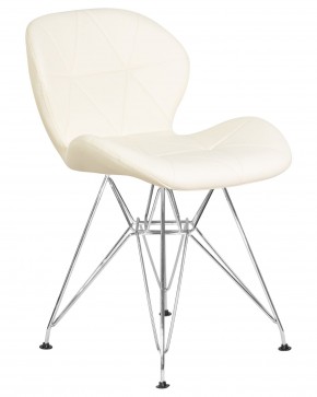 Стул обеденный DOBRIN BUTTERFLY CHROME, ножки хром, цвет кремовый в Камышлове - kamyshlov.ok-mebel.com | фото 2