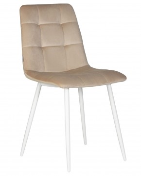 Стул обеденный DOBRIN CHILLY, Бежевый Holland 07, основание белое в Камышлове - kamyshlov.ok-mebel.com | фото