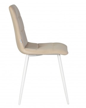 Стул обеденный DOBRIN CHILLY, Бежевый Holland 07, основание белое в Камышлове - kamyshlov.ok-mebel.com | фото 3