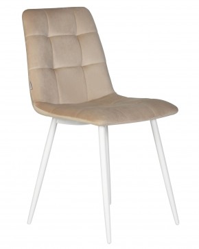 Стул обеденный DOBRIN CHILLY, Бежевый Holland 07, основание белое в Камышлове - kamyshlov.ok-mebel.com | фото 4
