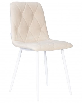 Стул обеденный DOBRIN CHILLY ROMBO, Бежевый Simple 44, основание белое в Камышлове - kamyshlov.ok-mebel.com | фото