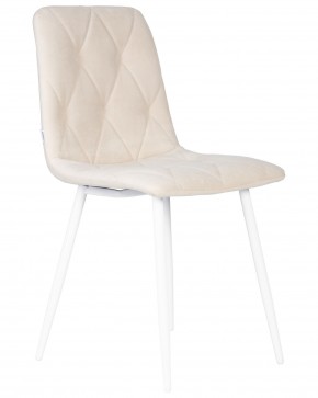 Стул обеденный DOBRIN CHILLY ROMBO, Бежевый Simple 44, основание белое в Камышлове - kamyshlov.ok-mebel.com | фото 2