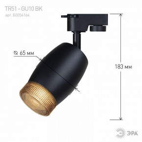 Светильник на штанге Эра  TR51 - GU10 BK в Камышлове - kamyshlov.ok-mebel.com | фото 4