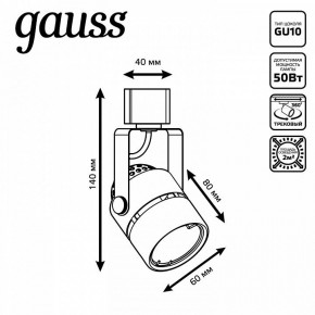 Светильник на штанге Gauss Track Light TR003 в Камышлове - kamyshlov.ok-mebel.com | фото 6