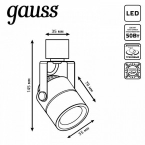 Светильник на штанге Gauss Track Light TR057 в Камышлове - kamyshlov.ok-mebel.com | фото 6