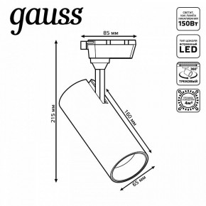 Светильник на штанге Gauss Track Light TR062 в Камышлове - kamyshlov.ok-mebel.com | фото 5