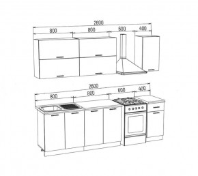 ТЕХНО Кухонный гарнитур 2,0 м Компоновка №2 в Камышлове - kamyshlov.ok-mebel.com | фото 10