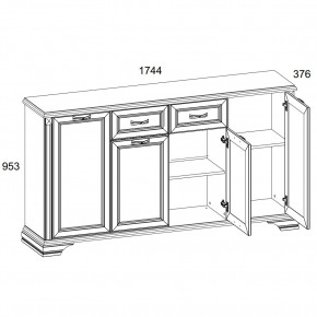 Тумба 4D1S, MONAKO, цвет Сосна винтаж/дуб анкона в Камышлове - kamyshlov.ok-mebel.com | фото 2