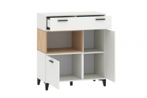 Тумба НМ 013.80 "Bergen" (Белый/Дуб бунратти) в Камышлове - kamyshlov.ok-mebel.com | фото 2