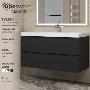 Тумба под раковину Uperwood Tanos 100 см, подвесная, черная матовая в Камышлове - kamyshlov.ok-mebel.com | фото 3