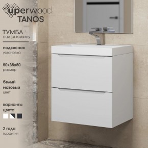 Тумба под раковину Uperwood Tanos 50 см, подвесная, белая матовая в Камышлове - kamyshlov.ok-mebel.com | фото 6