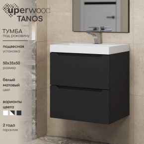 Тумба под раковину Uperwood Tanos 50 см, подвесная, черная матовая в Камышлове - kamyshlov.ok-mebel.com | фото 4