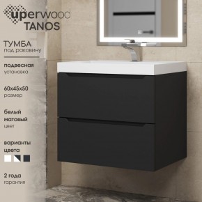 Тумба под раковину Uperwood Tanos 60 см, подвесная, черная матовая в Камышлове - kamyshlov.ok-mebel.com | фото 3