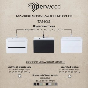 Тумба под раковину Uperwood Tanos 70 см, подвесная, белая/графит в Камышлове - kamyshlov.ok-mebel.com | фото 10