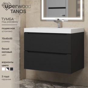 Тумба под раковину Uperwood Tanos 70 см, подвесная, черная матовая в Камышлове - kamyshlov.ok-mebel.com | фото 3