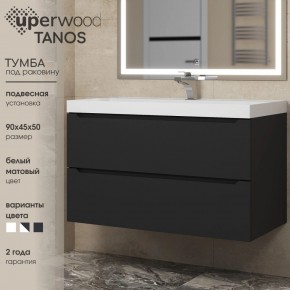 Тумба под раковину Uperwood Tanos 90 см, подвесная, черная матовая в Камышлове - kamyshlov.ok-mebel.com | фото 3