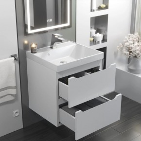 Тумба с раковиной Uperwood Tanos 50 см, подвесная, белая матовая в Камышлове - kamyshlov.ok-mebel.com | фото 11