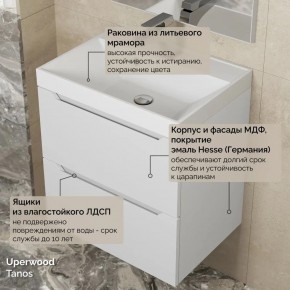 Тумба с раковиной Uperwood Tanos 50 см, подвесная, белая матовая в Камышлове - kamyshlov.ok-mebel.com | фото 6