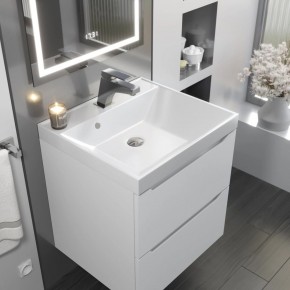 Тумба с раковиной Uperwood Tanos 50 см, подвесная, белая матовая в Камышлове - kamyshlov.ok-mebel.com | фото 9