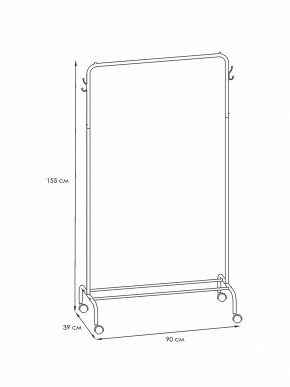 ВНП 299 Ч Вешалка гардеробная "Радуга 2" Черный в Камышлове - kamyshlov.ok-mebel.com | фото 2